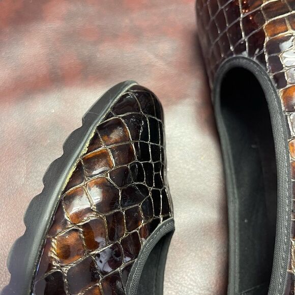 Josef Seibel Weite brown crocodile embossed leather slip on shoes, size 11 - Picture 12 of 14